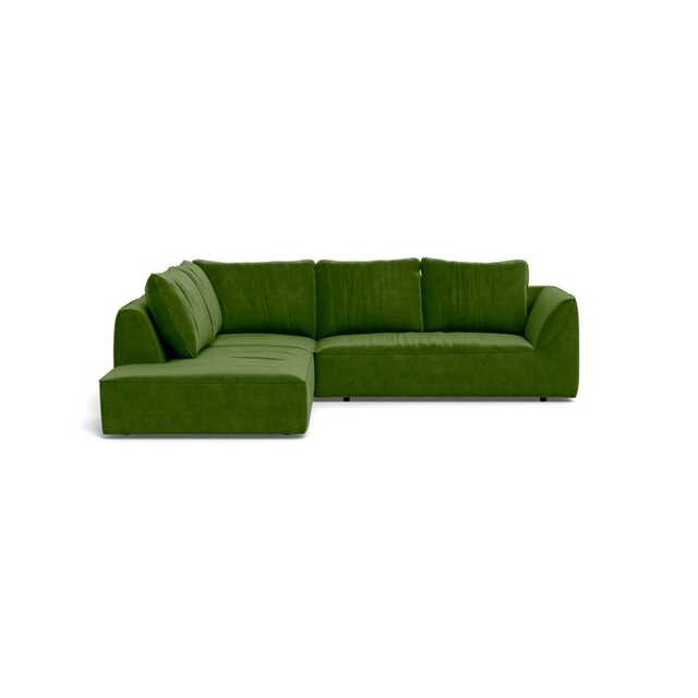 Heal's Morven Left Hand Facing Large Corner Sofa Smart Luxe Velvet Grass