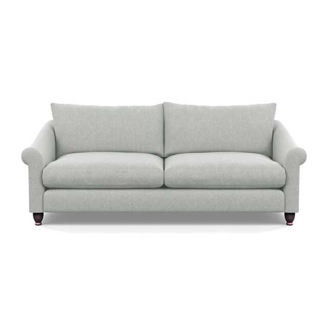 Heal's Devon 4 Seater Sofa Melton Wool Limestone Walnut Stained Feet