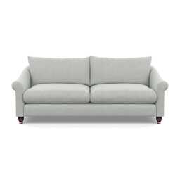 Heal's Devon 4 Seater Sofa Melton Wool Limestone Walnut Stained Feet