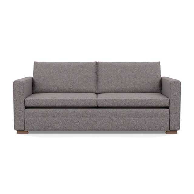 Heal's Palermo 3 Seater Sofa Loop Boucle Granite Brass/Walnut Feet