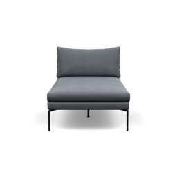 Heal's Matera Chaise Longue Siena Cotton Shale Grey Black Feet
