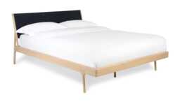 Gazzda Fawn Super King Bed Oak Black Webbing With Slats