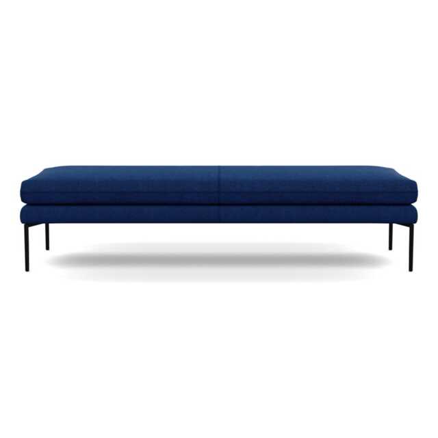 Heal's Matera Bench 180cm St Moritz Wool Blue 150 Black Feet