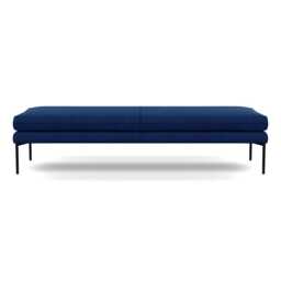 Heal's Matera Bench 180cm St Moritz Wool Blue 150 Black Feet