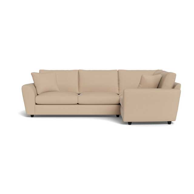 Heal's Snooze Right Hand Facing Corner Sofa Capelo Linen-Cotton Bamboo Black Feet