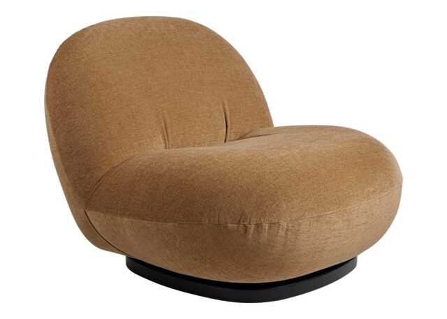 Gubi Pacha Lounge Chair in Belsueded 003 with Matt Black Base