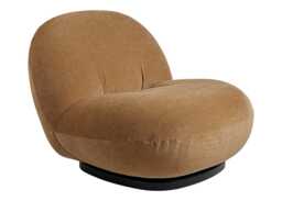 Gubi Pacha Lounge Chair in Belsueded 003 with Matt Black Base