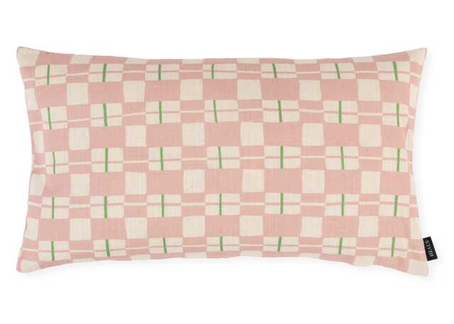 Heal's Edith Check Cushion Pink 32 x 55cm