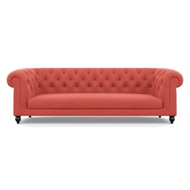 Heal's Fitzrovia 4 Seater Sofa Linen Grenadine Black Feet