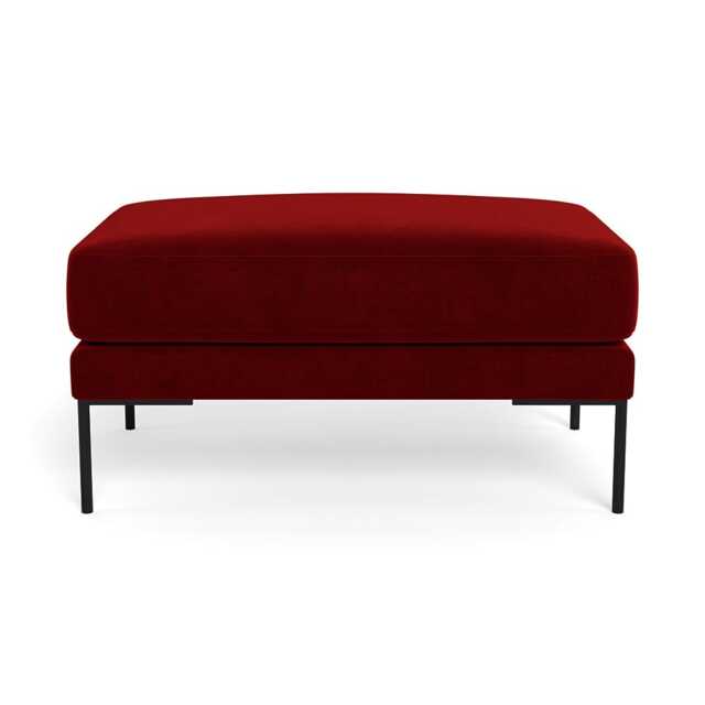 Heal's Torrington Ottoman Smart Luxe Velvet Mulberry Black Feet - image 1