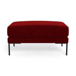 Heal's Torrington Ottoman Smart Luxe Velvet Mulberry Black Feet - thumbnail 1