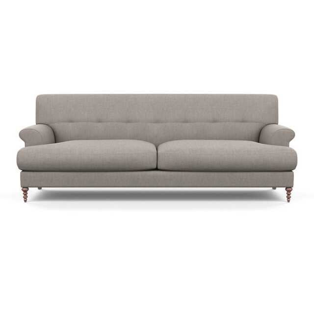 Scp Oscar 3 Seater Formal Sofa Broad Weave Pebble Walnut Feet