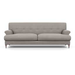 Scp Oscar 3 Seater Formal Sofa Broad Weave Pebble Walnut Feet