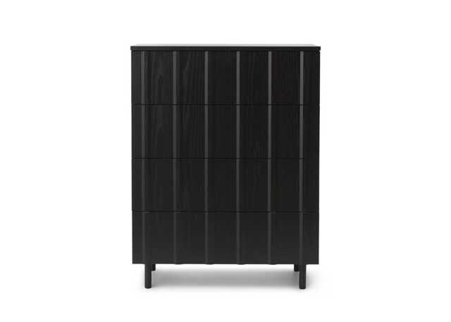 Normann Copenhagen Rib Dresser 4 Drawers Soft Black