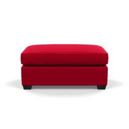 Heal's Torino Footstool Melton Wool Red Oxide Black Feet