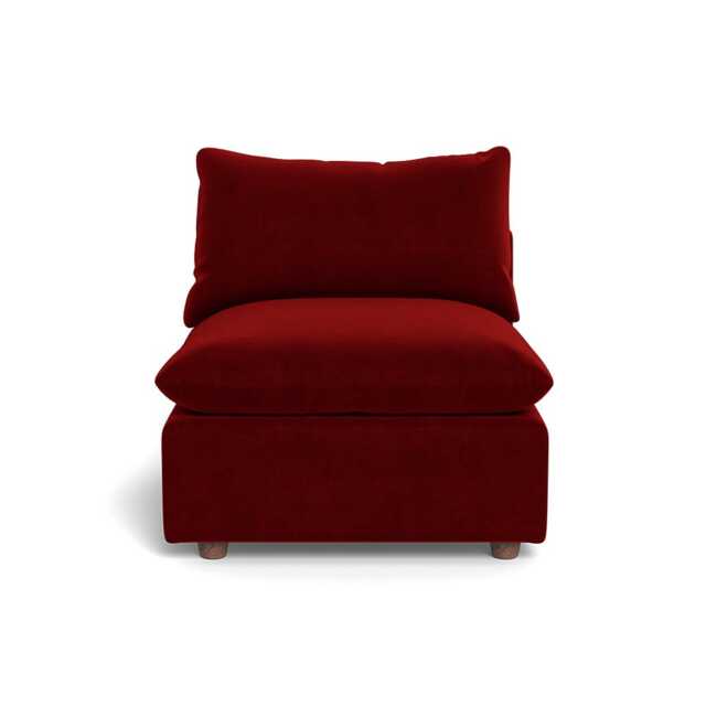 Heal's Astrid Single Unit Smart Luxe Velvet Mulberry Walnut Stained Beech Feet