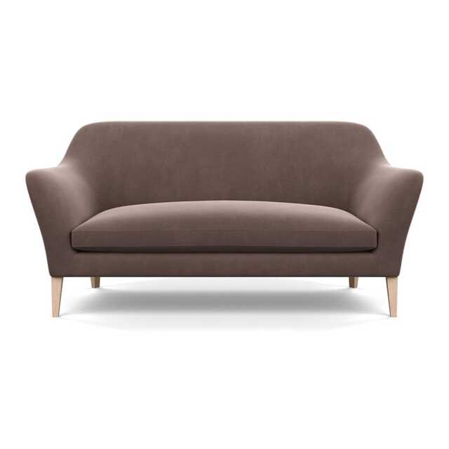 Heal's Wallis 3 Seater Sofa Smart Velvet Mouse Natural Oak Feet