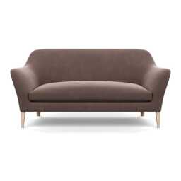 Heal's Wallis 3 Seater Sofa Smart Velvet Mouse Natural Oak Feet