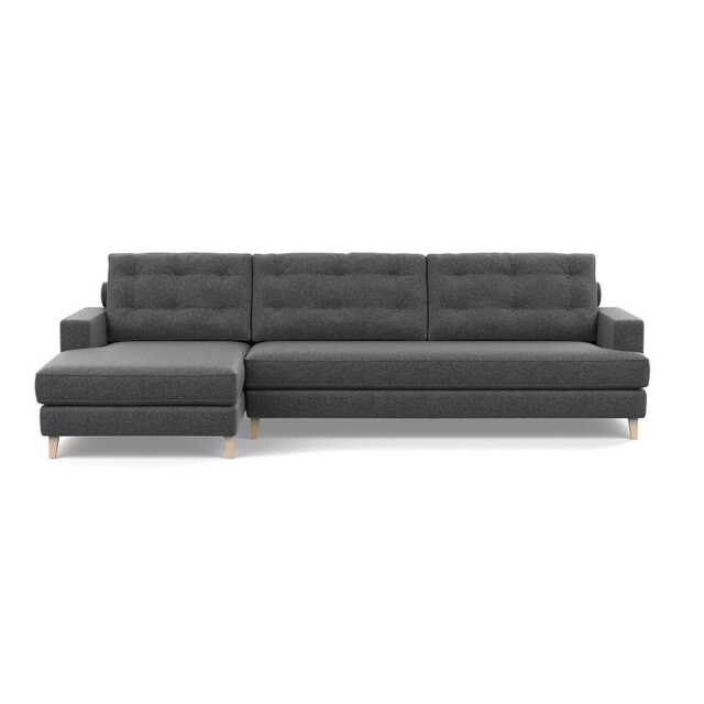 Heal's Mistral Left Hand Facing Corner Sofa Melton Wool Granite Natural Feet