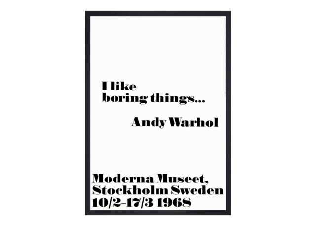 KING & MCGAW Andy Warhol I Like Boring Things Framed Print