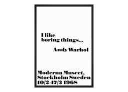 KING & MCGAW Andy Warhol I Like Boring Things Framed Print