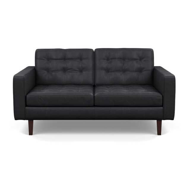 Heal's Hepburn 2 Seater Liena Leather Black 622 Black