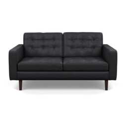 Heal's Hepburn 2 Seater Liena Leather Black 622 Black