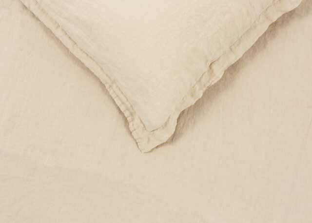 Heal's Washed Linen Natural Fitted Sheet Double