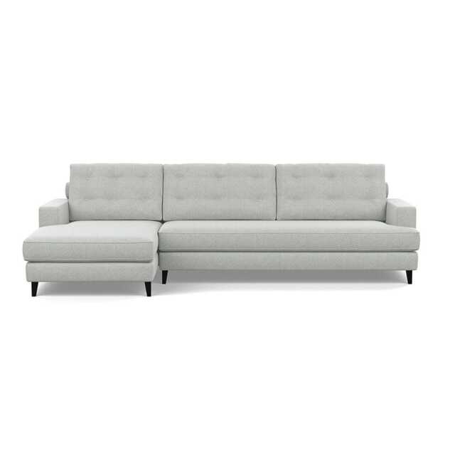Heal's Mistral Left Hand Corner Sofa Melton Wool Limestone Black Feet