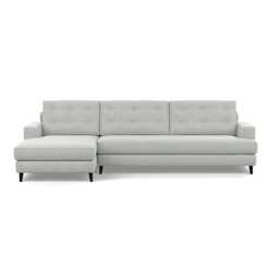 Heal's Mistral Left Hand Corner Sofa Melton Wool Limestone Black Feet