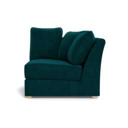 Heal's Tailor Curved Right Hand Facing Corner Unit Smart Luxe Velvet Ocean Natural Feet