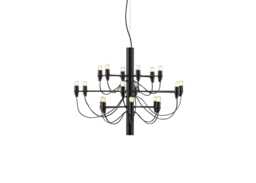 Flos 2097/18 Chandelier Frosted Bulbs Matt Black