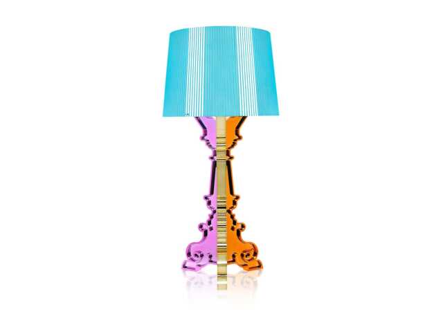 Kartell Bourgie Table Lamp Metallic Multi With Light Blue