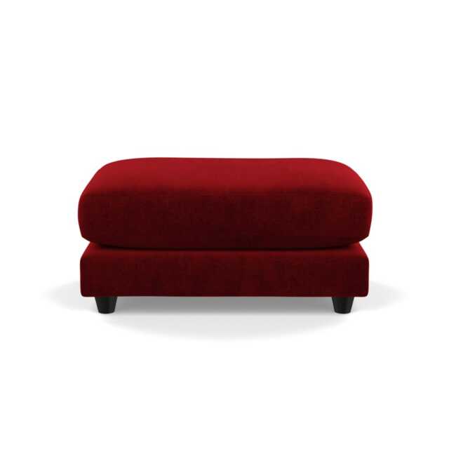 Heal's Snooze Footstool Smart Luxe Velvet Mulberry Black Feet