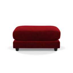 Heal's Snooze Footstool Smart Luxe Velvet Mulberry Black Feet