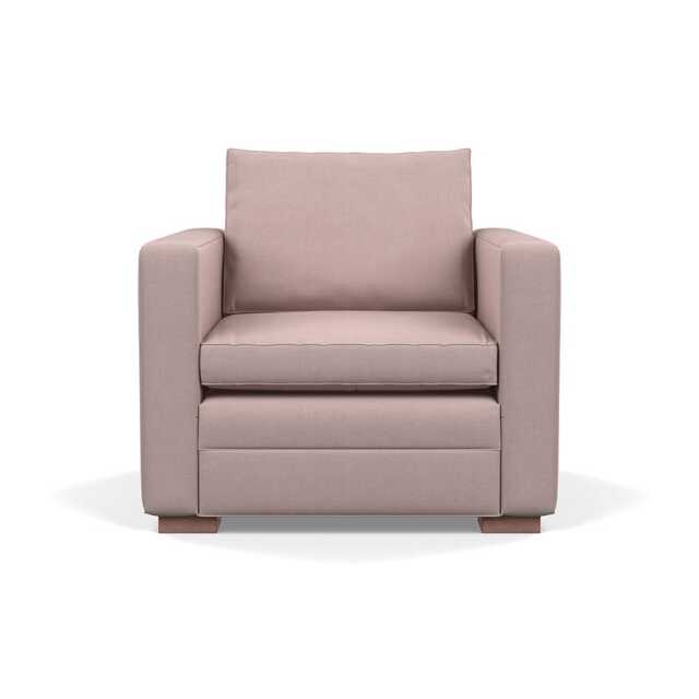 Heal's Palermo Armchair Siena Cotton Dusky Pink Walnut Feet - image 1