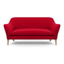 Heal's Wallis 3 Seater Sofa Melton Wool Red Oxide Walnut Feet