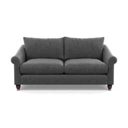 Heal's Devon 3 Seater Sofa Melton Wool Granite Walnut Stained Feet