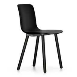Vitra HAL RE Wood Chair 12 Deep Black Dark Oak Legs