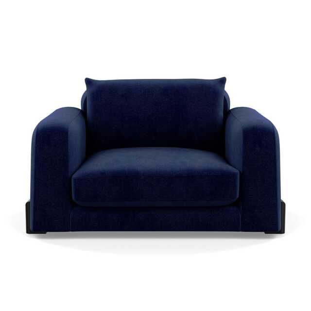 Heal's Nuvola Loveseat Smart Luxe Velvet Midnight Black Beech Feet