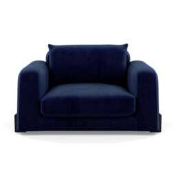 Heal's Nuvola Loveseat Smart Luxe Velvet Midnight Black Beech Feet