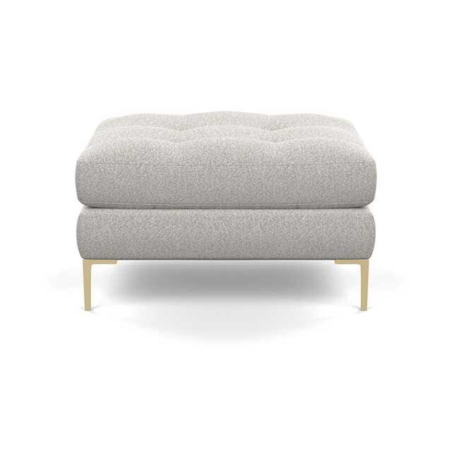 Heal's Eton Footstool Chunky Boucle Ecru Brass Feet