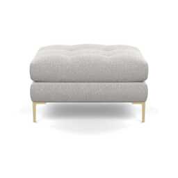Heal's Eton Footstool Chunky Boucle Ecru Brass Feet