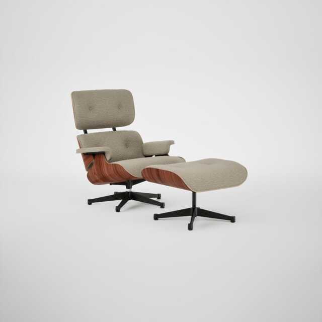 Vitra Eames Lounge Chair & Ottoman Santos Palisander Contemporary Nubia 04 Bamboo Terra Black Base 04