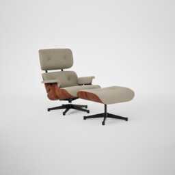Vitra Eames Lounge Chair & Ottoman Santos Palisander Contemporary Nubia 04 Bamboo Terra Black Base 04