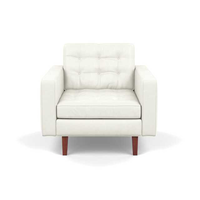 Heal's Hepburn Armchair Liena Leather White 634 Walnut