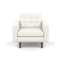 Heal's Hepburn Armchair Liena Leather White 634 Walnut