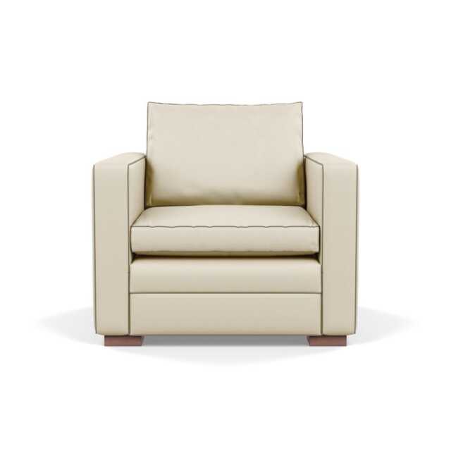 Heal's Palermo Armchair Leather Grain Storm 006 Walnut Feet - image 1