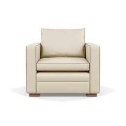 Heal's Palermo Armchair Leather Grain Storm 006 Walnut Feet - thumbnail 1
