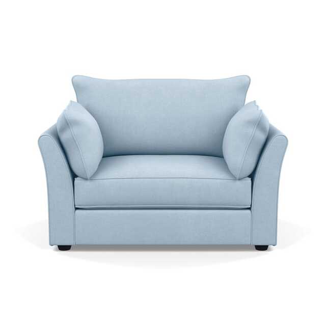Heal's Tailor Loveseat Capelo Linen-Cotton Sea Shanty Black Beech Feet